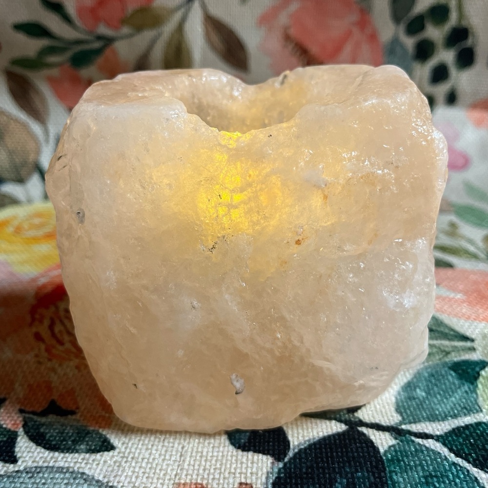 Vintage Himalayan Salt Votive Candle Holder-Medium